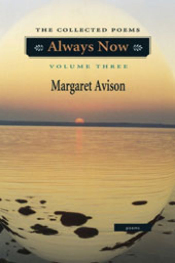 The cover of 'Always Now: Volume Three' features a sunset over water with the title and author's name at the top.