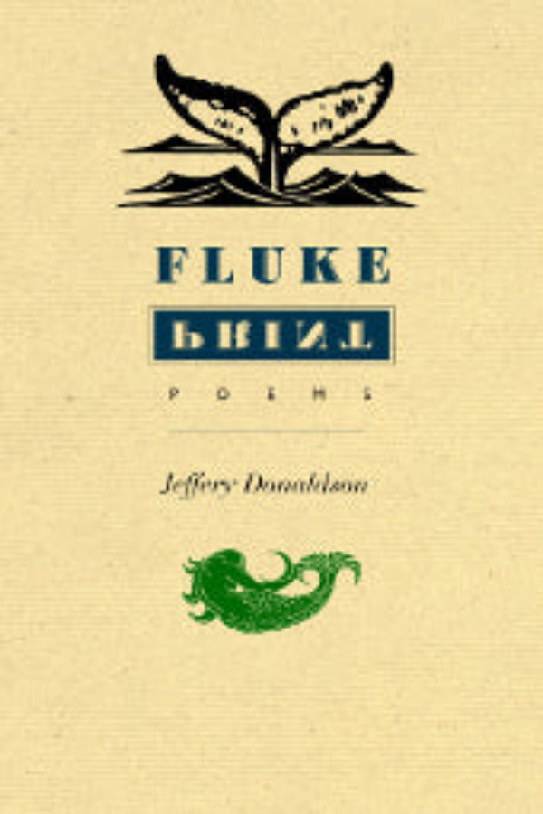 The image features the cover of "Fluke Print" by Jeffery Donaldson. The book cover has a distinctive and artistic design.