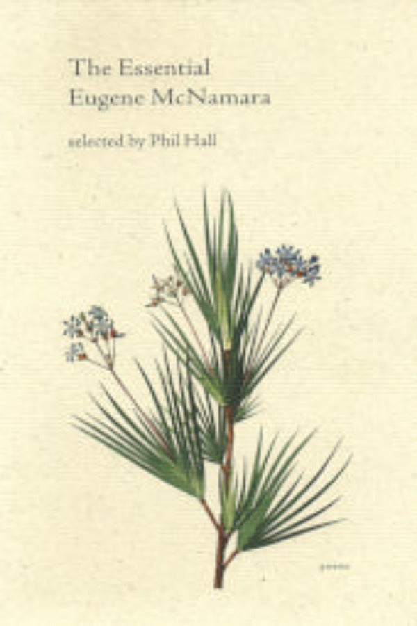 The cover of 'The Essential Eugene McNamara' book featuring a pine tree with blue flowers.