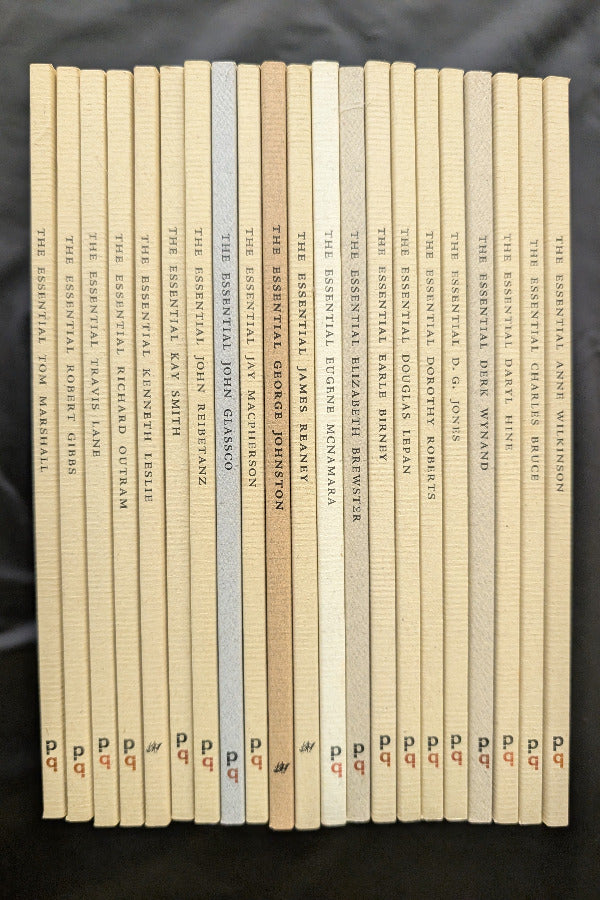 Stack of books titled 'The Essential' by various authors on a dark background