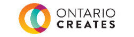 Logo of Ontario Creates with colorful circular design and text